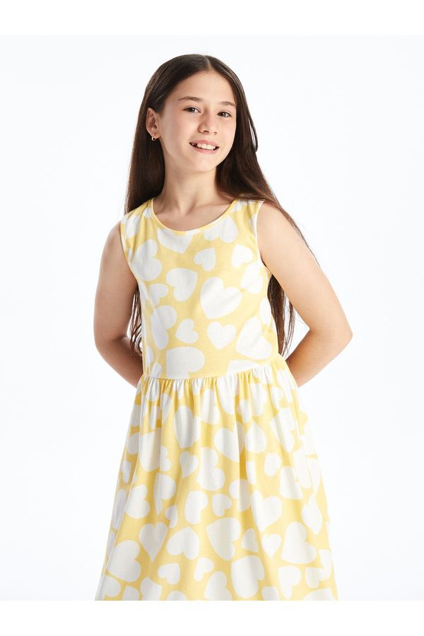 LC Waikiki LC Waikiki Crew Neck Printed Girl's Dress