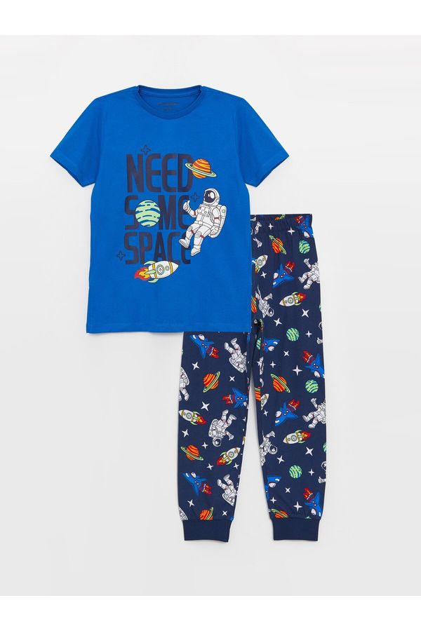 LC Waikiki LC Waikiki Crew Neck Printed Short Sleeve Boy Pajama Set