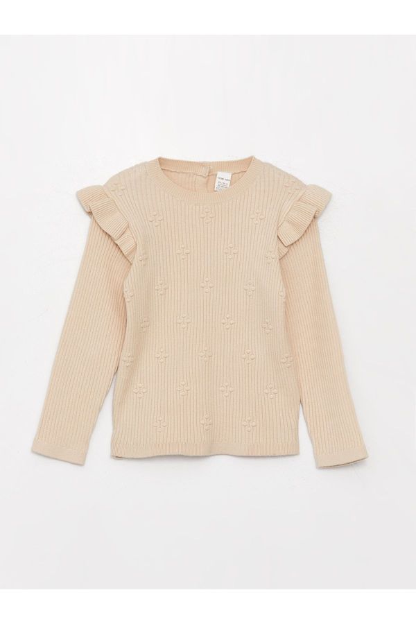 LC Waikiki LC Waikiki Crew Neck Soft Textured Baby Girl Knitwear Sweater