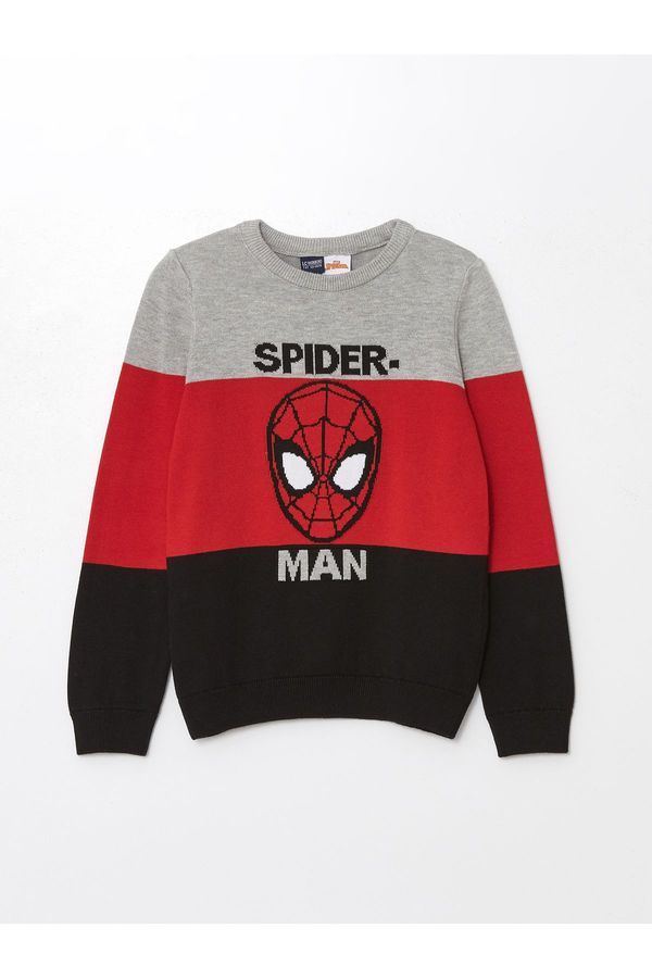 LC Waikiki LC Waikiki Crew Neck Spiderman Patterned Long Sleeve Boy's Knitwear Sweater