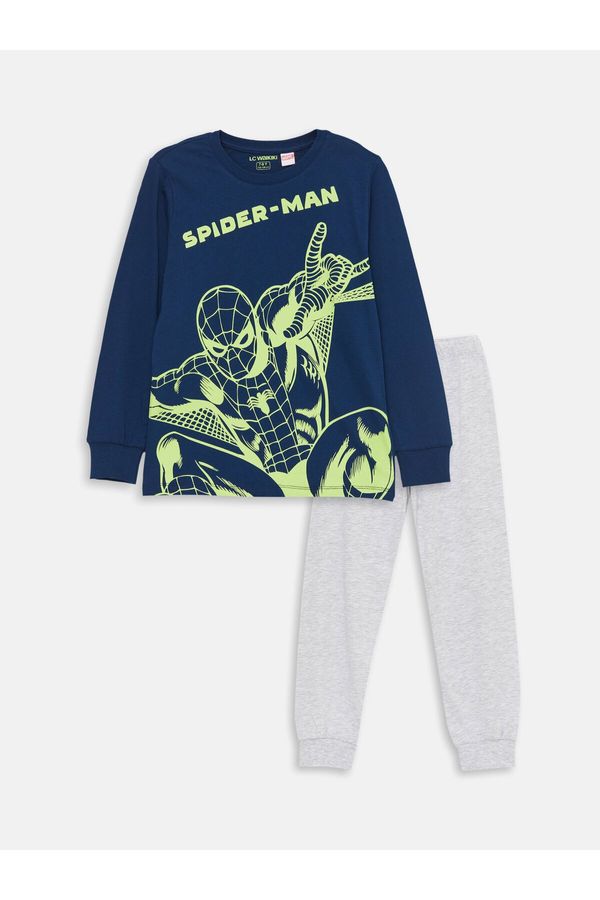 LC Waikiki LC Waikiki Crew Neck Spiderman Printed Long Sleeve Boys Pajama Set