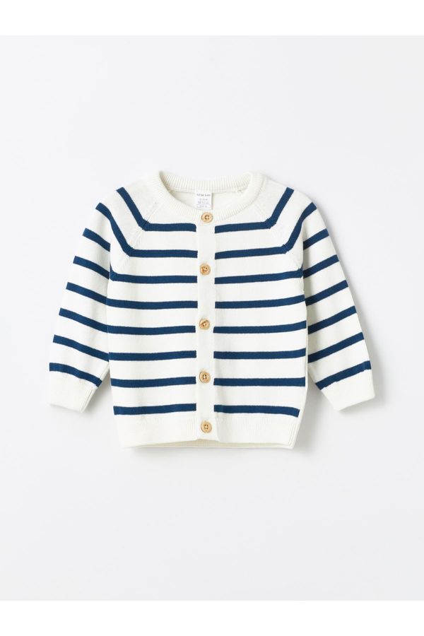 LC Waikiki LC Waikiki Crew Neck Striped Baby Boy Knitwear Cardigan