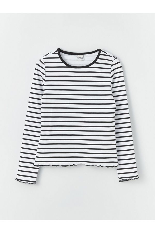 LC Waikiki LC Waikiki Crew Neck Striped Long Sleeve Girl's T-Shirt