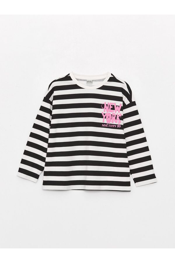 LC Waikiki LC Waikiki Crew Neck Striped Long Sleeve Girl's T-Shirt