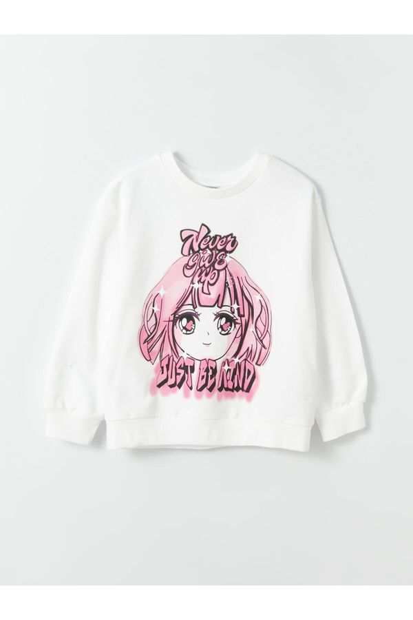 LC Waikiki LC Waikiki Girls' Crew Neck Printed Long Sleeve Sweatshirt