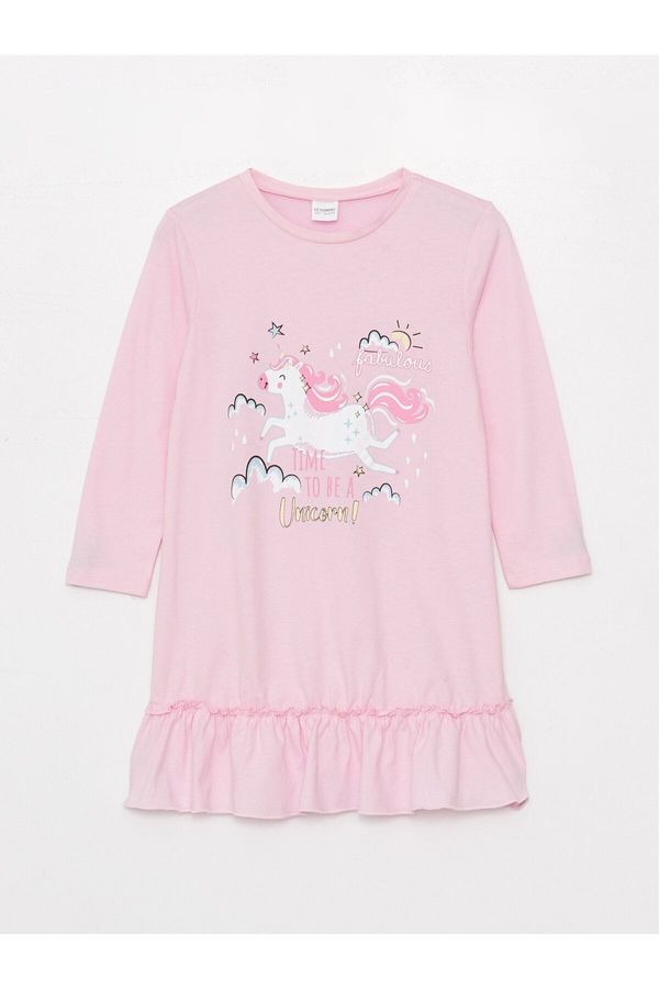 LC Waikiki LC Waikiki Girls' Crew Neck Printed Nightgown