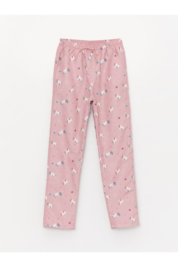 LC Waikiki LC Waikiki Girls' Elastic Waist Patterned Fleece Lined Trousers