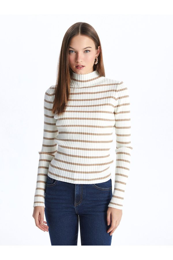 LC Waikiki LC Waikiki Half Turtleneck Striped Long Sleeve Women's Knitwear Sweater