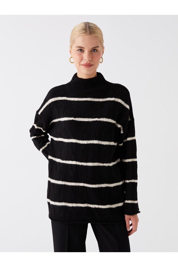 LC Waikiki LC Waikiki Half Turtleneck Striped Long Sleeve Women's Knitwear Sweater