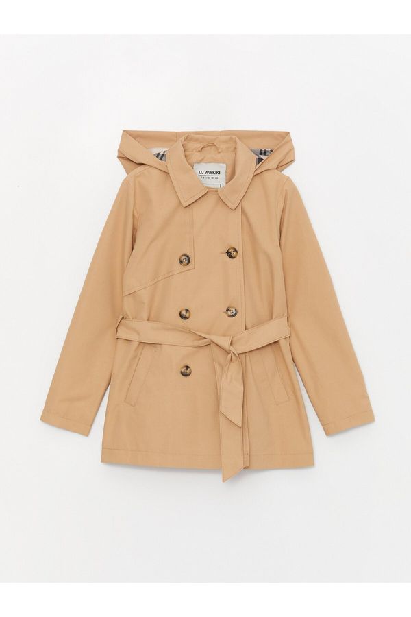 LC Waikiki LC Waikiki Hooded Basic Girl's Trench Coat