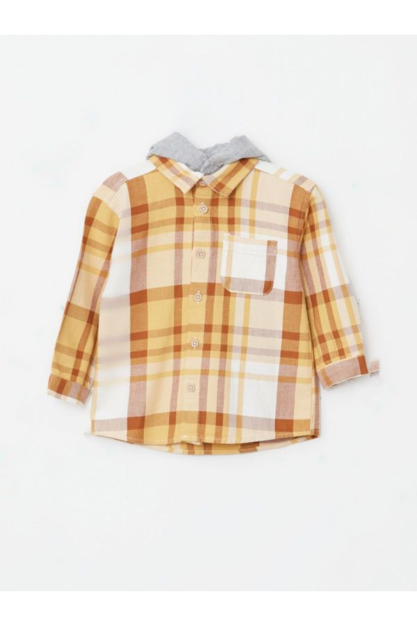 LC Waikiki LC Waikiki Hooded Long Sleeve Plaid Patterned Baby Boy Shirt Jacket