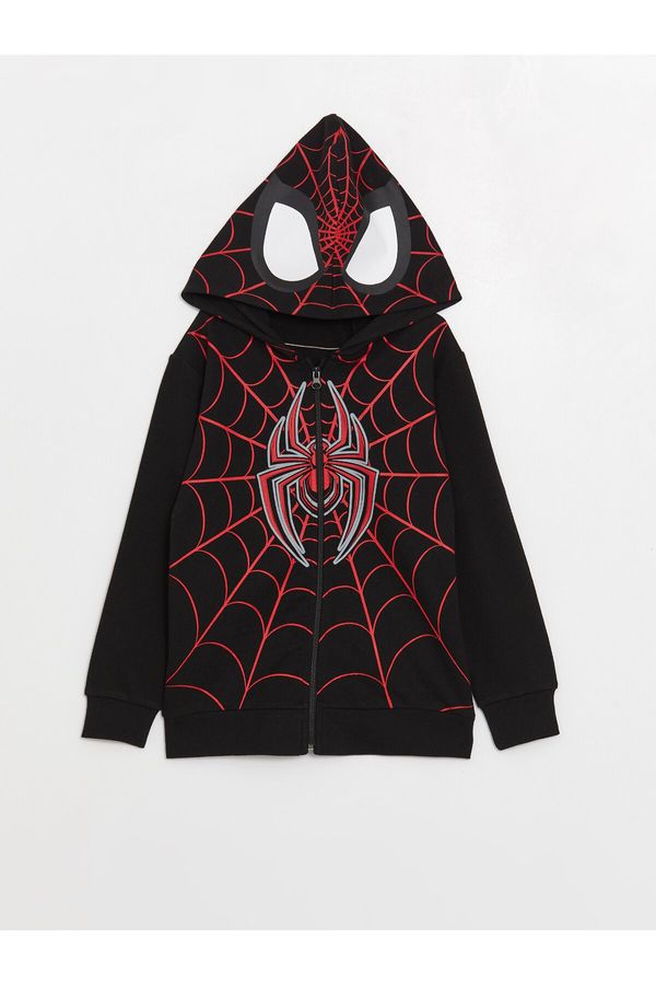 LC Waikiki LC Waikiki Hooded Spiderman Printed Long Sleeve Boys' Zipper Sweatshirt