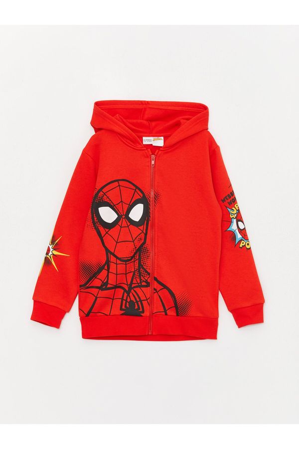 LC Waikiki LC Waikiki Hooded Spiderman Printed Long Sleeve Boys' Zipper Sweatshirt