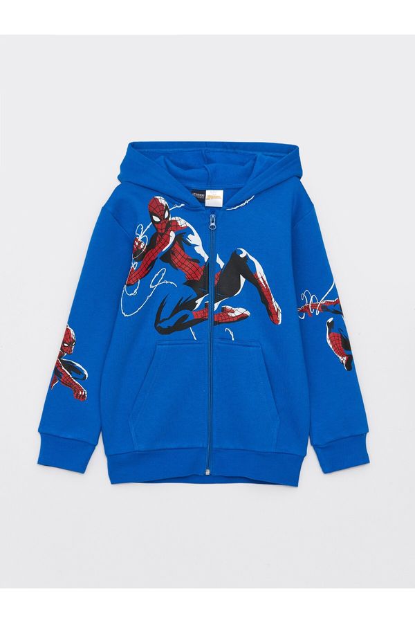 LC Waikiki LC Waikiki Hooded Spiderman Printed Long Sleeve Boys' Zipper Sweatshirt