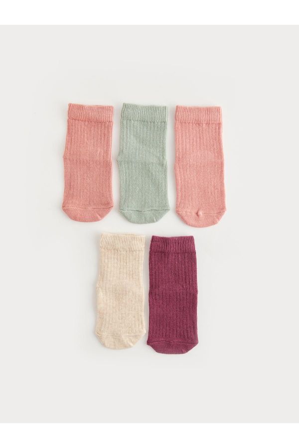 LC Waikiki LC Waikiki LCW baby Basic Baby Girl Sock Socks 5-pack