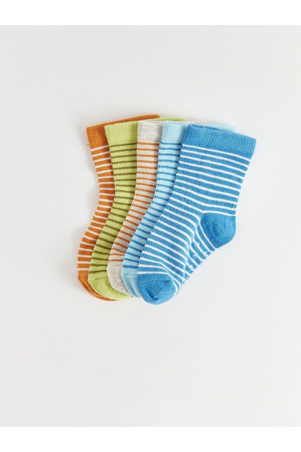 LC Waikiki LC Waikiki LCW baby Striped Baby Boy Socks 5-Piece