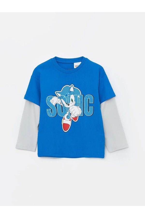 LC Waikiki LC Waikiki LCW baby Vivid Blue Crew Neck Sonic Printed Baby Boy T-Shirt