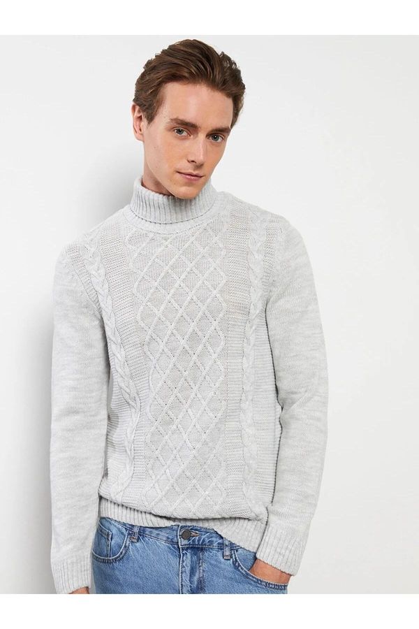 LC Waikiki LC Waikiki Lcw Casual Turtleneck Long Sleeve Patterned Men's Knitwear Sweater