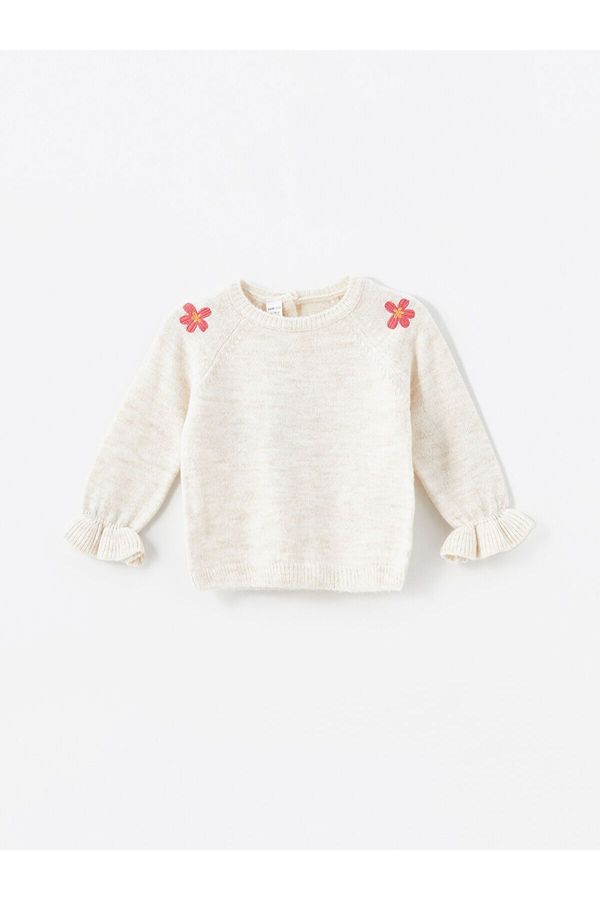 LC Waikiki LC Waikiki LCW Crew Neck Embroidered Baby Girl Knitwear Sweater