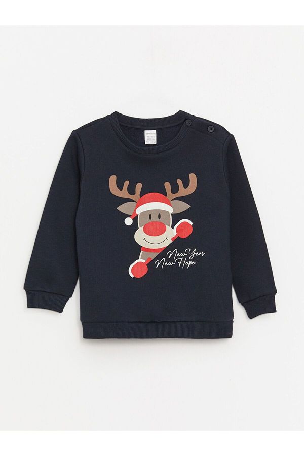 LC Waikiki LC Waikiki Lcw Crew Neck Long Sleeve Christmas Themed Baby Boy Sweatshirt