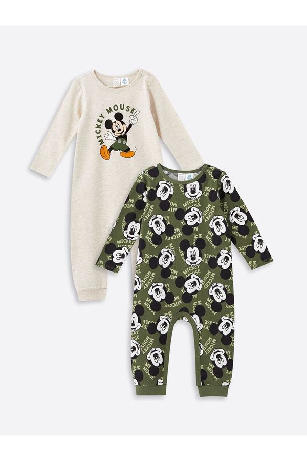 LC Waikiki LC Waikiki Lcw Crew Neck Mickey Mouse Printed Baby Boy Jumpsuit