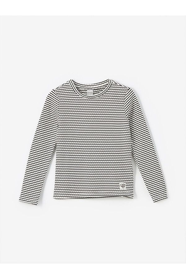 LC Waikiki LC Waikiki LCW Crew Neck Striped Long Sleeve Girls T-Shirt