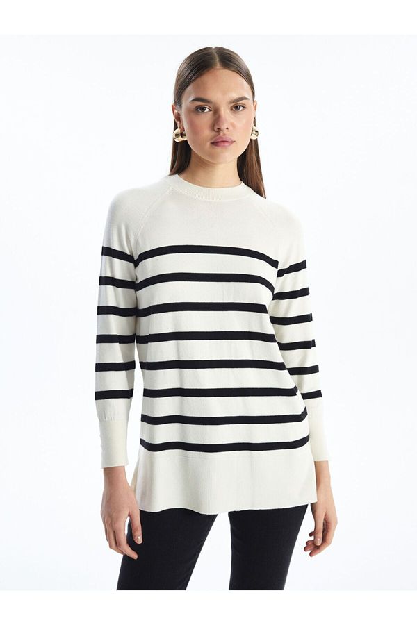 LC Waikiki LC Waikiki Lcw Crew Neck Striped Long Sleeve Women's Knitwear Tunic