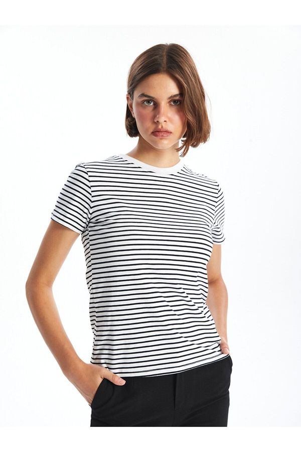 LC Waikiki LC Waikiki LCW Crew Neck Striped Short Sleeve Women's T-Shirt