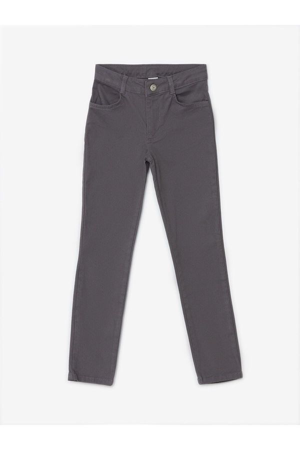 LC Waikiki LC Waikiki LCW Kids Anthracite Slim Fit Girls Trousers