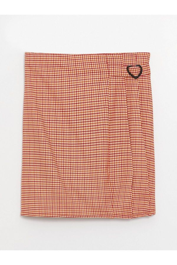 LC Waikiki LC Waikiki LCW Kids Elastic Waist Houndstooth Patterned Girl Skirt