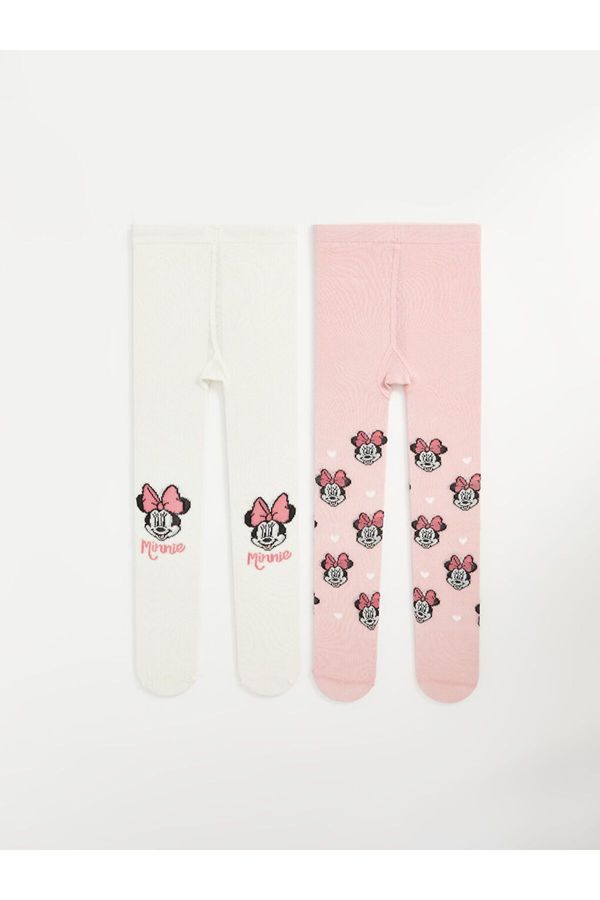 LC Waikiki LC Waikiki Lcw Minnie Mouse Printed Baby Girl Tights 2-Pack