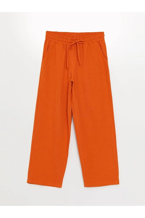 LC Waikiki LC Waikiki Lcw Modest Women's Elastic Waist, Comfortable Fit and Straight Linen Blended Trousers.