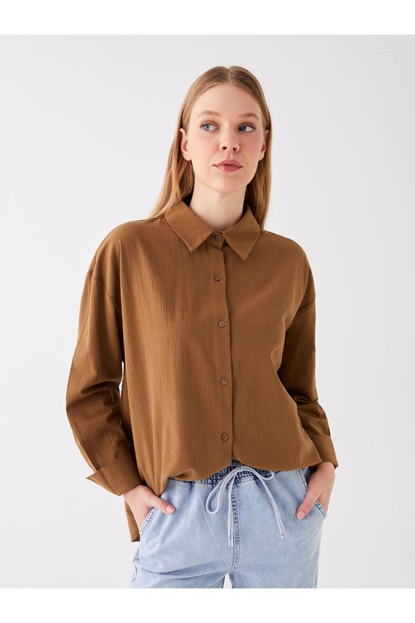 LC Waikiki LC Waikiki Lcw Plain Long Sleeve Oversize Women's Shirt