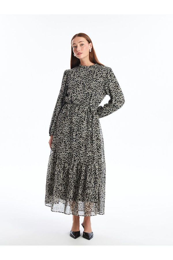 LC Waikiki LC Waikiki LCW Stand Collar Print Long Sleeve Women's Dress