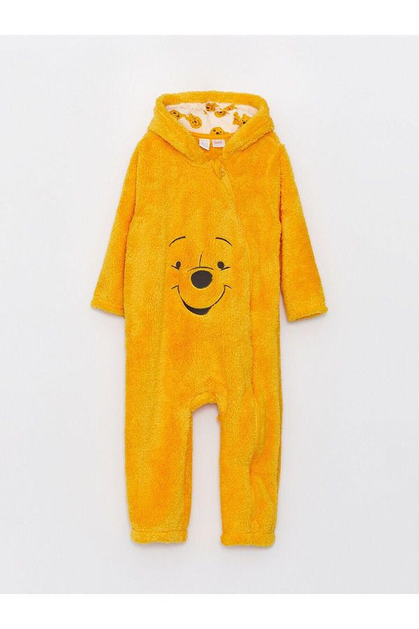 LC Waikiki LC Waikiki Lcw Winnie the Pooh Embroidered Plush Baby Boy Jumpsuit (0-12 Months with Booties, 12 Months Without Booties)