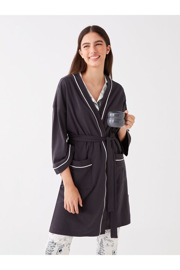 LC Waikiki LC Waikiki Lcw Women's Shawl Collar Plain Dressing Gown