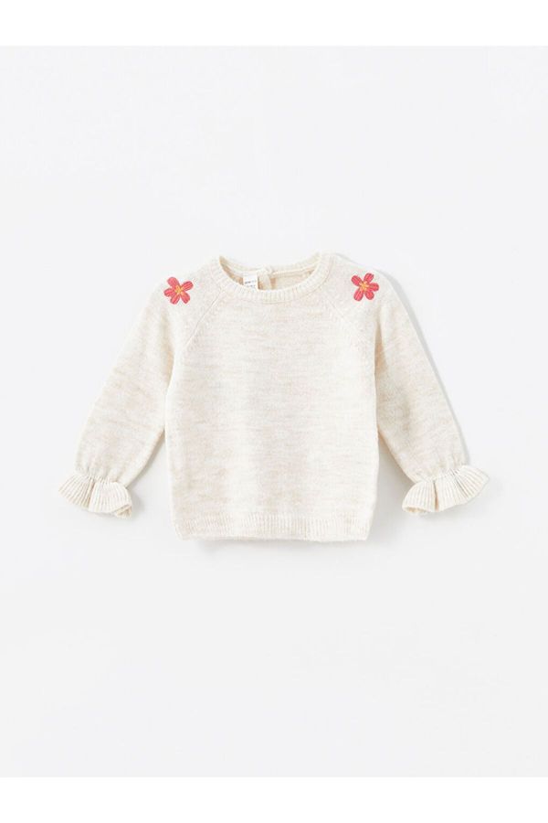 LC Waikiki LC Waikiki Lw - Crew Neck Embroidered Baby Girl Knitwear Sweater