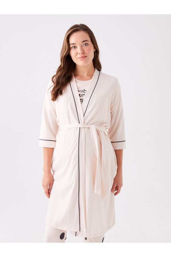 LC Waikiki LC Waikiki Maternity Shawl Collar Plain Dressing Gown