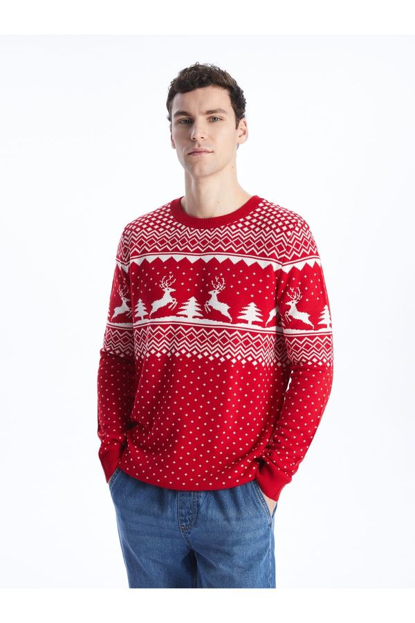 LC Waikiki LC Waikiki Men's Crew Neck Long Sleeve Christmas Theme Knitwear Sweater