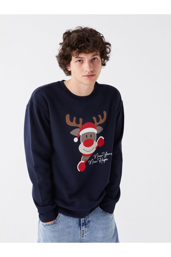 LC Waikiki LC Waikiki Men's Crew Neck Long Sleeve Christmas Theme Sweatshirt