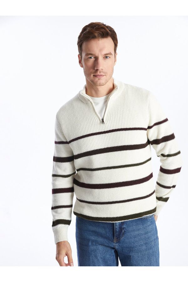 LC Waikiki LC Waikiki Men's High Neck Long Sleeve Striped Knitwear Sweater