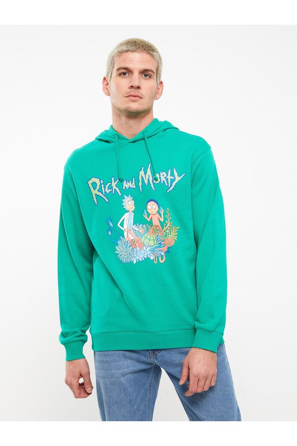 LC Waikiki LC Waikiki Men's Long Sleeve Rick and Morty Printed Hoodie