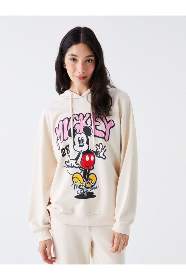 LC Waikiki LC Waikiki Mickey Mouse Printed Long Sleeve Oversize Women's Hoodie