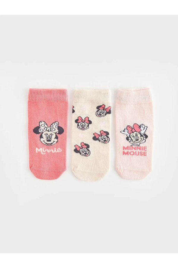 LC Waikiki LC Waikiki Minnie Mouse Printed Baby Girl Socks 3 Pack