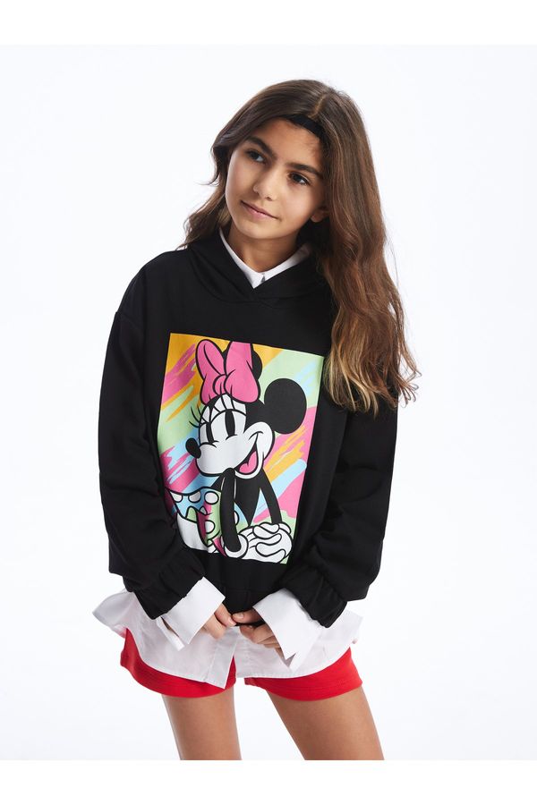 LC Waikiki LC Waikiki Minnie Mouse Printed Long Sleeve Girls' Hoodie