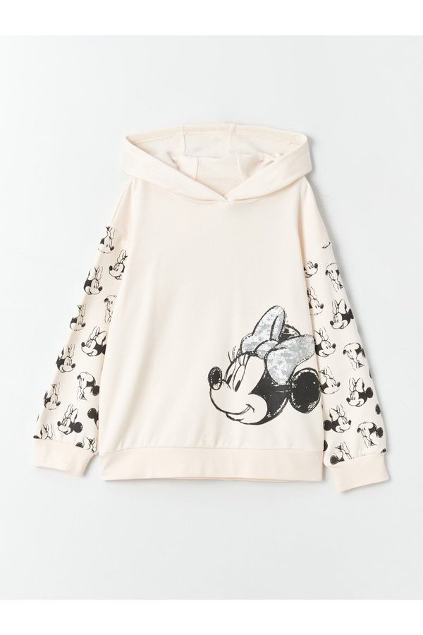 LC Waikiki LC Waikiki Minnie Mouse Printed Long Sleeve Girls' Hoodie