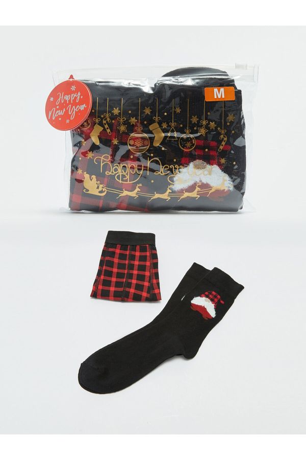 LC Waikiki LC Waikiki New Year's Themed Men's Boxers and Socks