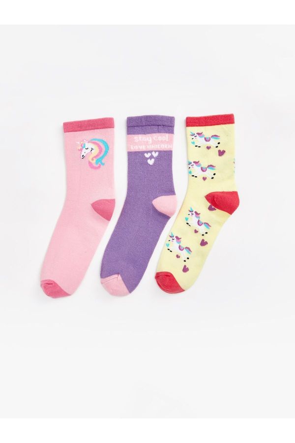 LC Waikiki LC Waikiki Patterned Girl's Socks 3-Piece