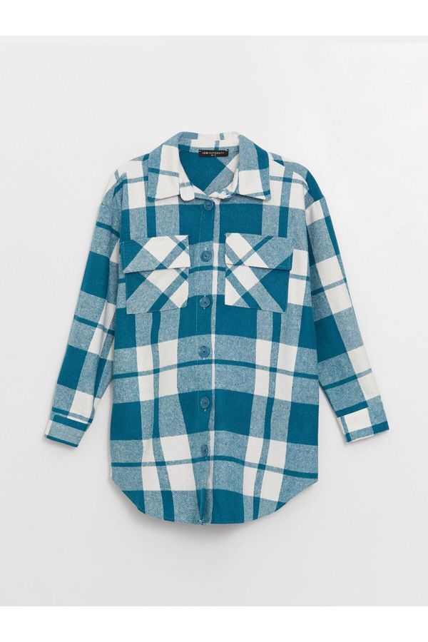 LC Waikiki LC Waikiki Plaid Long Sleeve Maternity Lumberjack Shirt Jacket