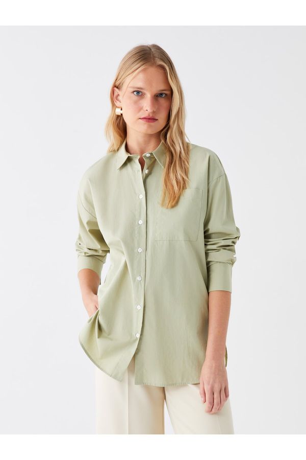 LC Waikiki LC Waikiki Plain Long Sleeve Oversize Poplin Women's Shirt